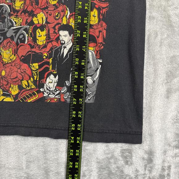 2000s Y2k Vintage Marvel Iron Man Superhero Comic T-Shirt Black Size XS - Picture 5 of 6